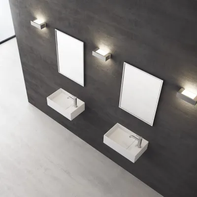 Kubo 50SL - 50x30, Vask venstre Matt Hvit SolidTec®