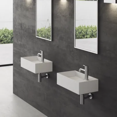 Kubo 50SL - 50x30, Vask venstre Matt Hvit SolidTec®