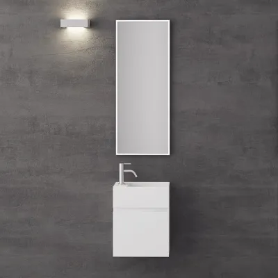 Compact 02R - Vaskeskap 40x20, Matt Hvit SolidTec®
