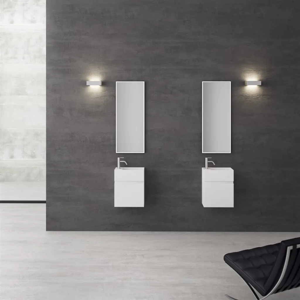 Compact 02R - Vaskeskap 40x20, Matt Hvit SolidTec®