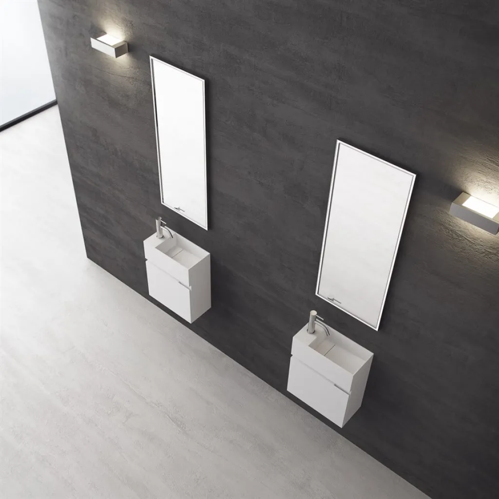 Compact 02R - Vaskeskap 40x20, Matt Hvit SolidTec®