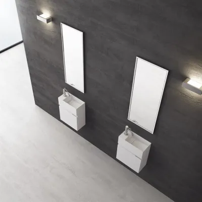 Compact 02R - Vaskeskap 40x20, Matt Hvit SolidTec®