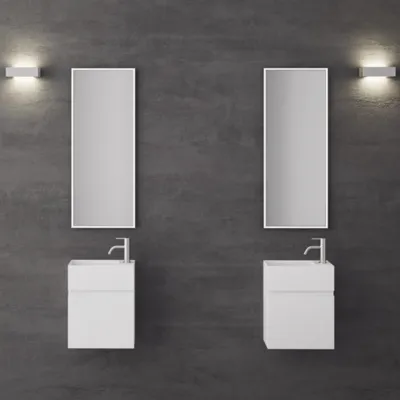 Compact 02L - Vaskeskap 40x20, Matt Hvit SolidTec®