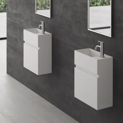 Compact 02L - Vaskeskap 40x20, Matt Hvit SolidTec®