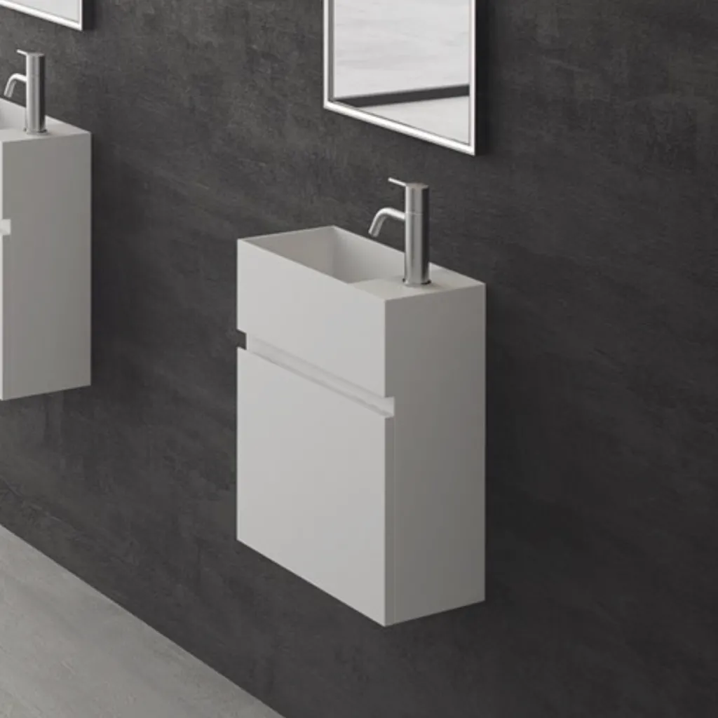 Compact 02L - Vaskeskap 40x20, Matt Hvit SolidTec®