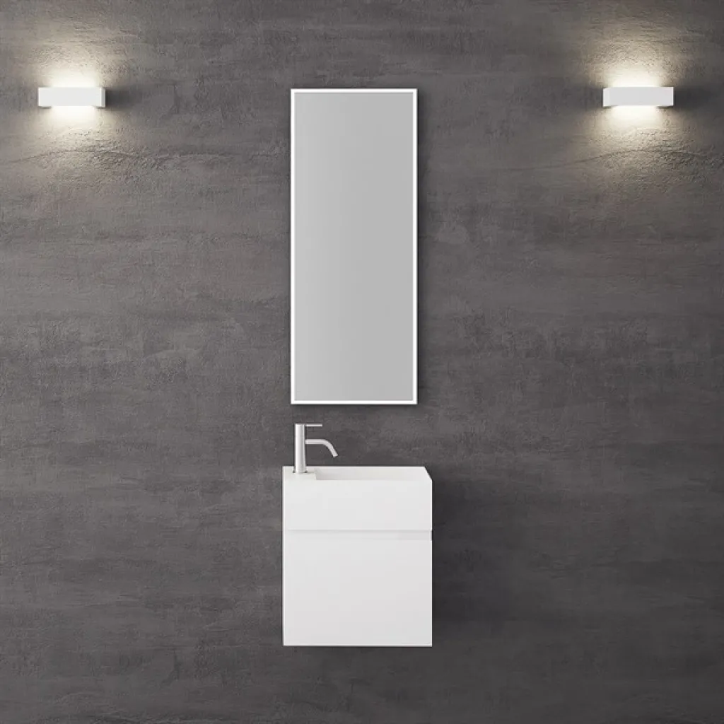 Compact 03R - Servantskap 45x25, Matt Hvit SolidTec®