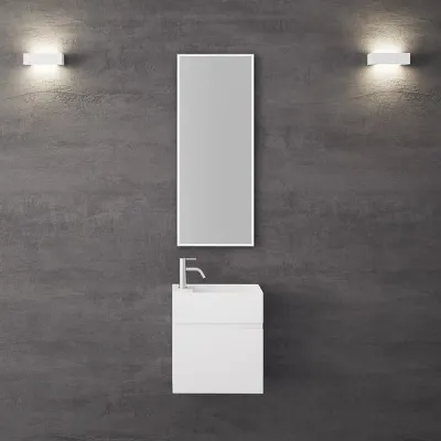 Compact 03R - Servantskap 45x25, Matt Hvit SolidTec®