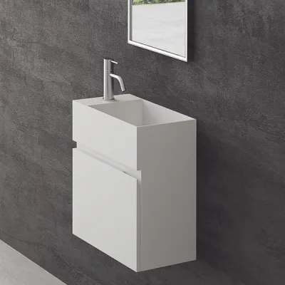 Compact 03R - Servantskap 45x25, Matt Hvit SolidTec®