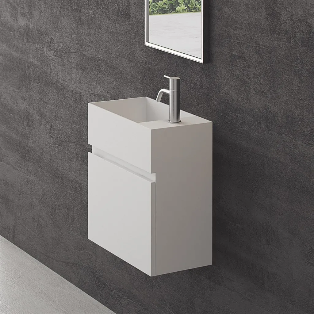 Compact 03L - Servantskap 45x25, Matt Hvit SolidTec®