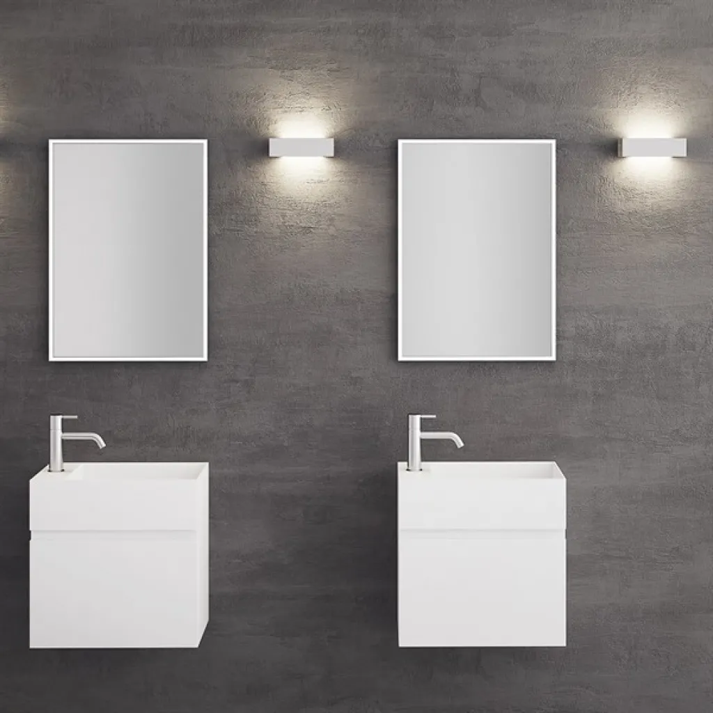 Compact 04R - Vaskeromsskap 50x30, Matt Hvit SolidTec®