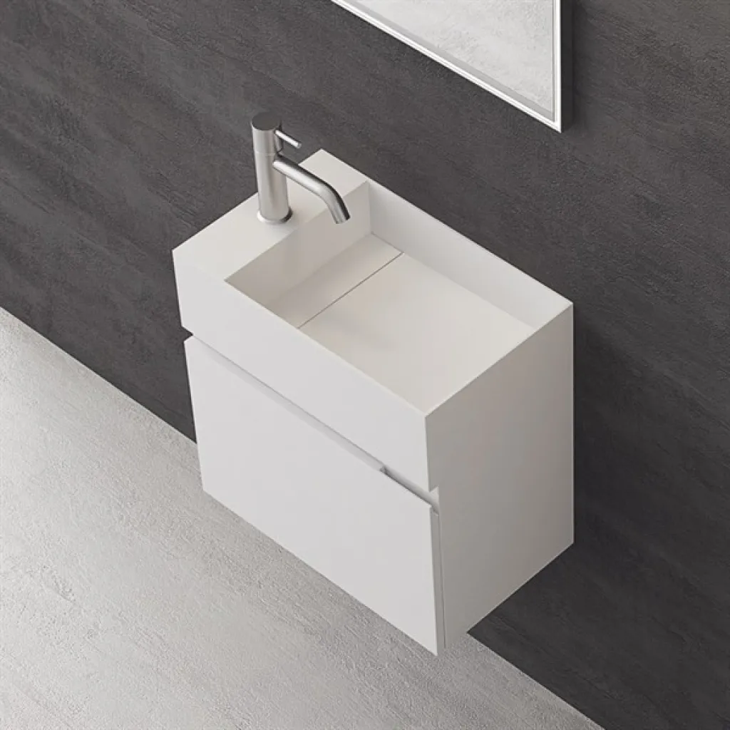 Compact 04R - Vaskeromsskap 50x30, Matt Hvit SolidTec®
