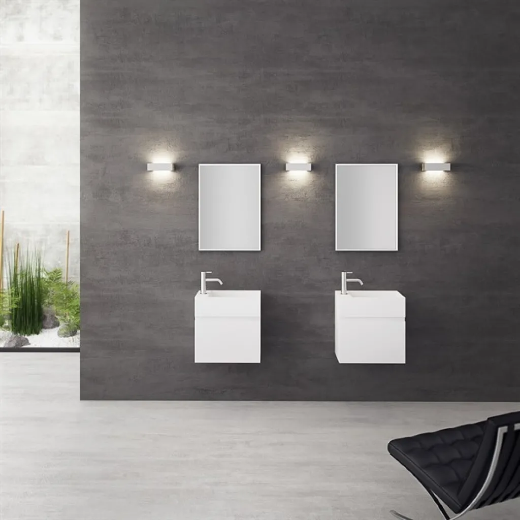 Compact 04R - Vaskeromsskap 50x30, Matt Hvit SolidTec®