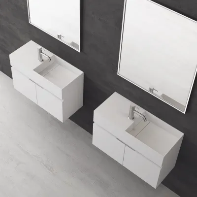 Compact 08R - Servantskap 75x32, Matt Hvit SolidTec®