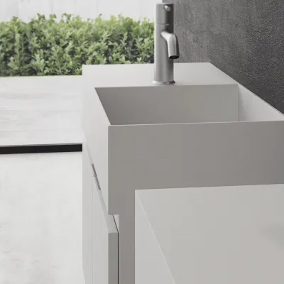 Compact 08R - Servantskap 75x32, Matt Hvit SolidTec®