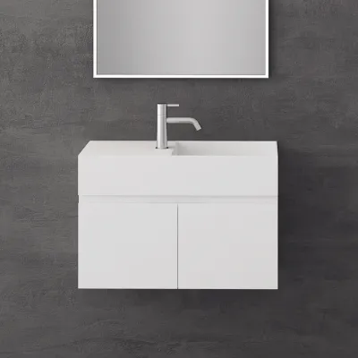 Compact 08R - Servantskap 75x32, Matt Hvit SolidTec®