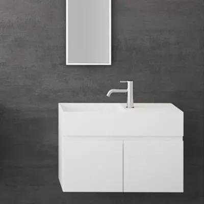 Compact 08L - Servantskap 75x32, Matt Hvit SolidTec®