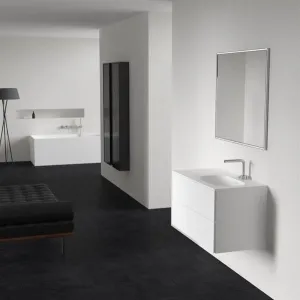 Block Soft 90R - Baderomsmøbel 90x46 cm, Mathvid m/SolidTec® vask til høyre