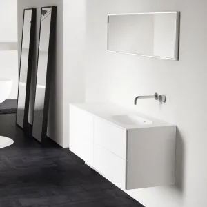 Block Soft 140R - Baderomsmøbel 140x46 cm, Mathvid m/ SolidTec® vask til høyre