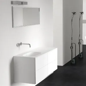 Block Soft 120L - Baderomsmøbel 120x46 cm, Mathvid m/ SolidTec® vask til venstre
