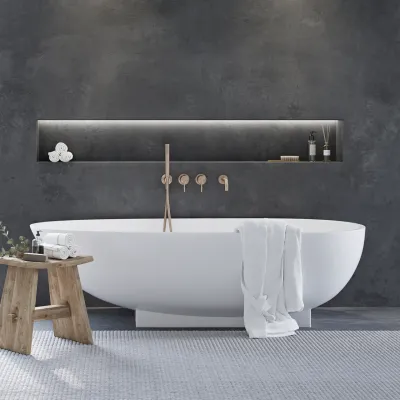 The Egg 181 - Badekar 181x93, Massiv matt hvit SolidTec®