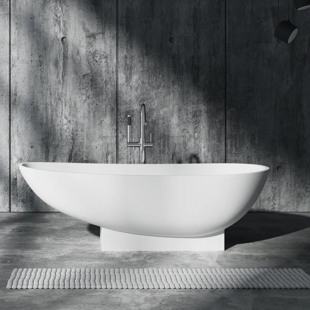 Boheme 182 - Badekar 182x82, Massiv matt hvitt SolidTec®