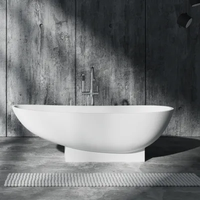 Boheme 182 - Badekar 182x82, Massiv matt hvitt SolidTec®