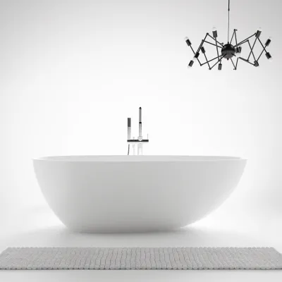 Boheme XL 180 - Badekar 180x90, Massiv matt hvit SolidTec®