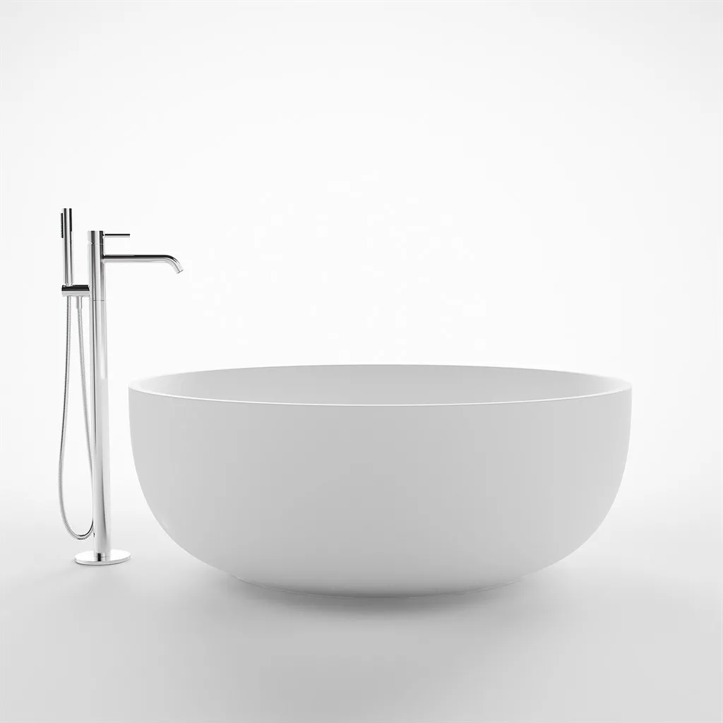 Cheese Ø135 - Badekar Ø135, Solid Matt Hvit SolidTec®