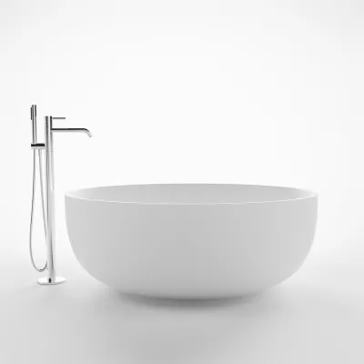 Cheese Ø135 - Badekar Ø135, Solid Matt Hvit SolidTec®