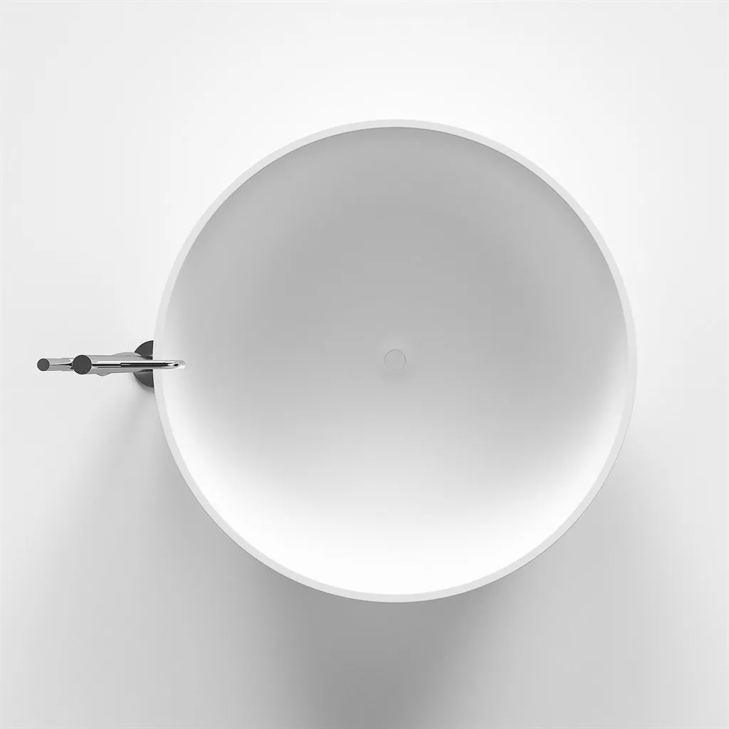 Cheese Ø135 - Badekar Ø135, Solid Matt Hvit SolidTec®