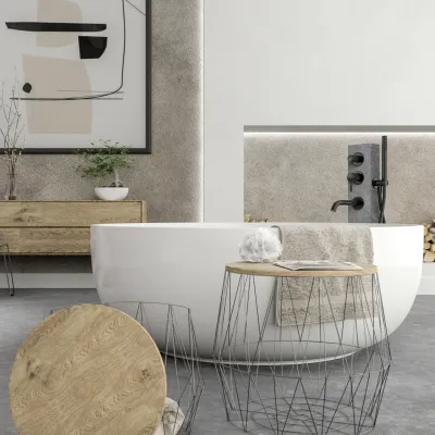 Cheese Ø135 - Badekar Ø135, Solid Matt Hvit SolidTec®