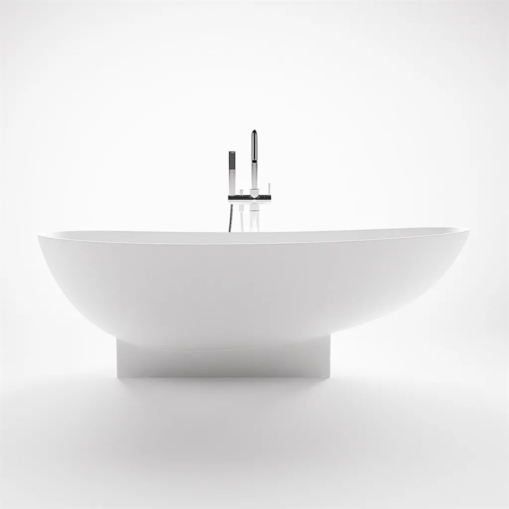 Boheme 182H - Badekar 182x82 x 59h, Massiv matt hvitt SolidTec®