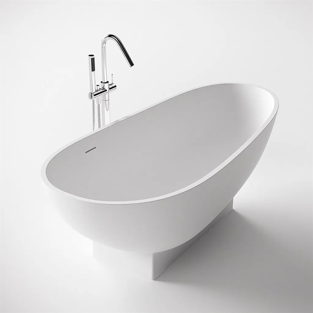 Boheme 182H - Badekar 182x82 x 59h, Massiv matt hvitt SolidTec®