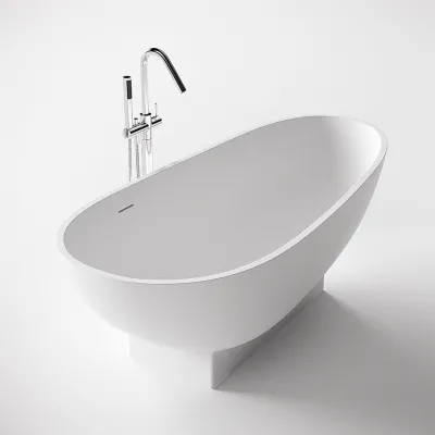 Boheme 182H - Badekar 182x82 x 59h, Massiv matt hvitt SolidTec®