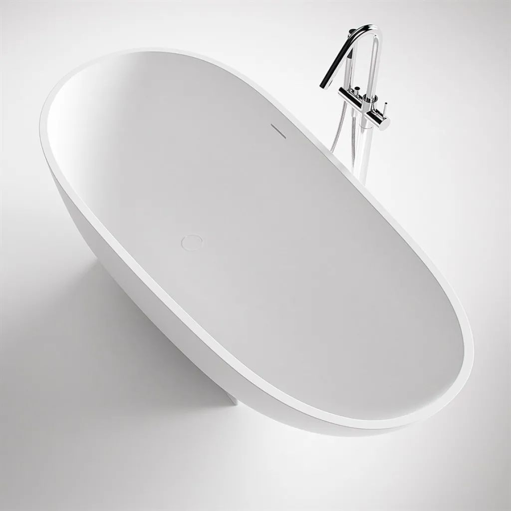 Boheme 182H - Badekar 182x82 x 59h, Massiv matt hvitt SolidTec®