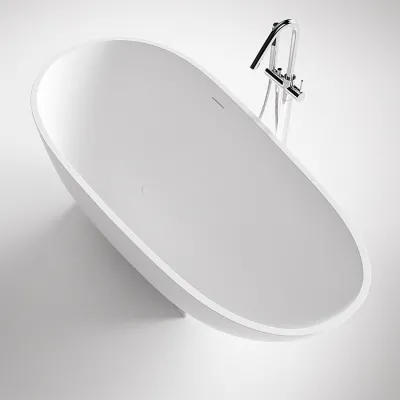 Boheme 182H - Badekar 182x82 x 59h, Massiv matt hvitt SolidTec®