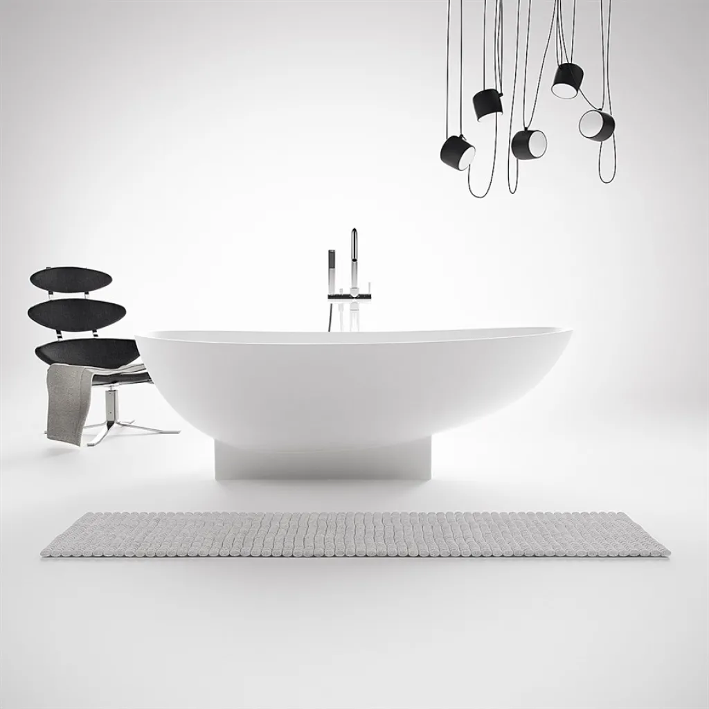 Boheme 182H - Badekar 182x82 x 59h, Massiv matt hvitt SolidTec®