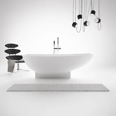 Boheme 182H - Badekar 182x82 x 59h, Massiv matt hvitt SolidTec®