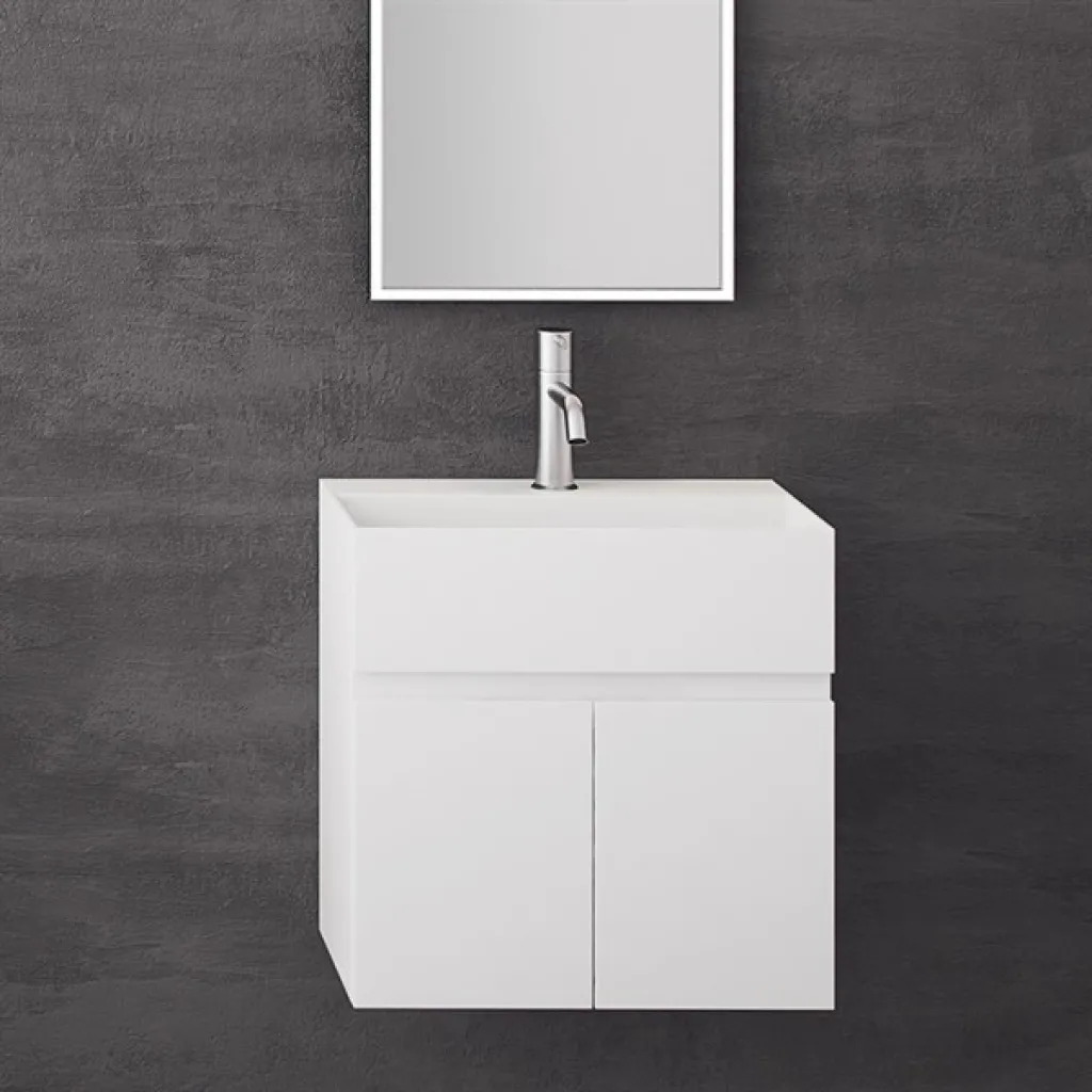 Compact 01 - Servantskap 45x35, Matt Hvit SolidTec®