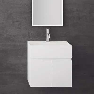 Compact 01 - Servantskap 45x35, Matt Hvit SolidTec®