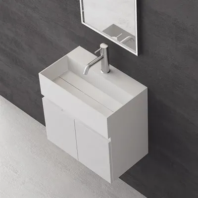 Compact 01 - Servantskap 45x35, Matt Hvit SolidTec®