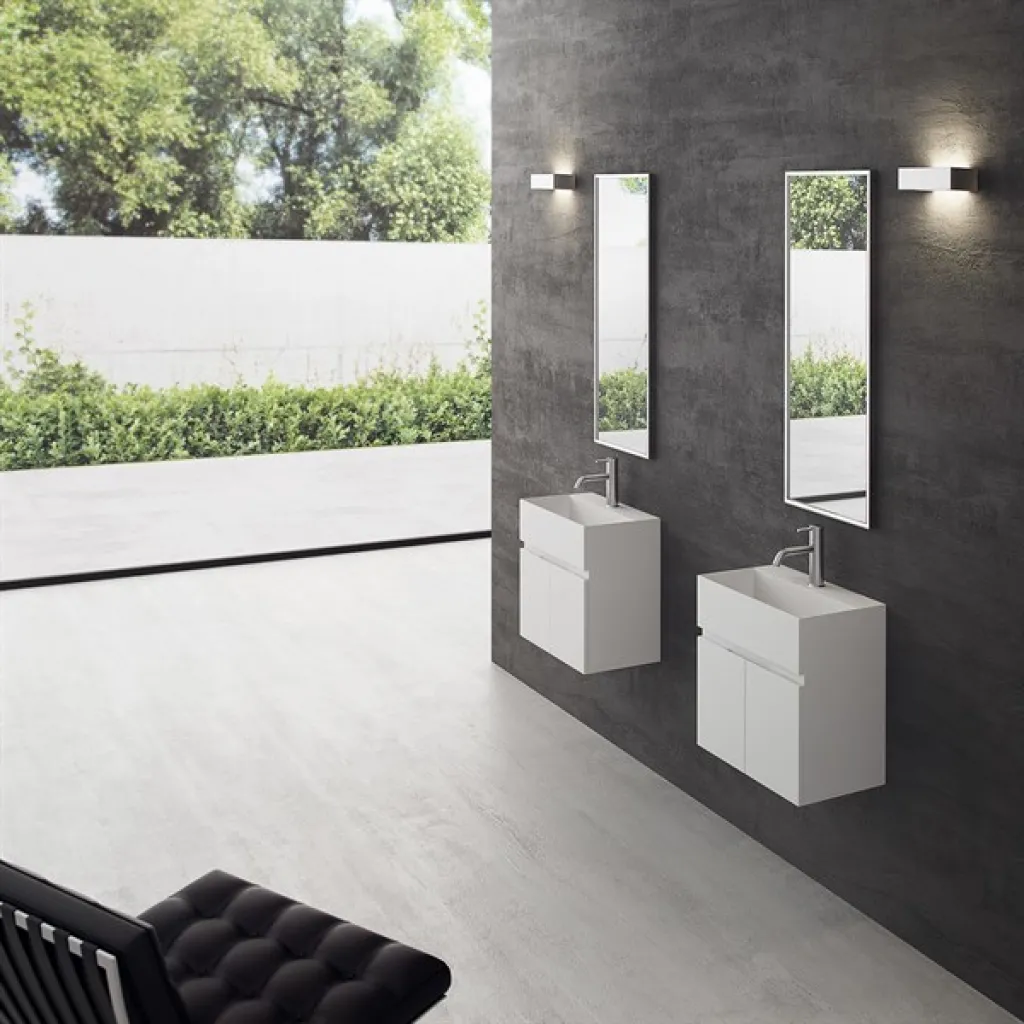 Compact 01 - Servantskap 45x35, Matt Hvit SolidTec®