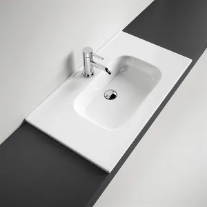 ArkiLife® Smart D 80 - 81x46,5 cm Hvit porselensvask