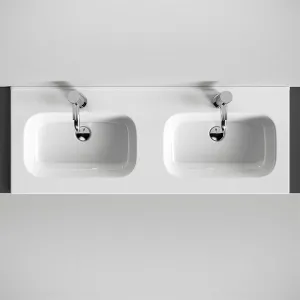 ArkiLife® Smart D 120 - 120,5x46,5 cm Hvit porselensvask