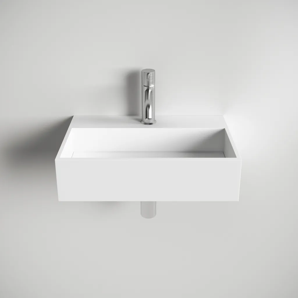 Kubo 50 - 50x30 Massiv Matt Hvit SolidTec®