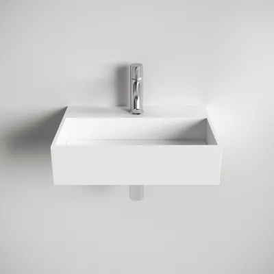 Kubo 50 - 50x30 Servant, Matt hvit SolidTec®