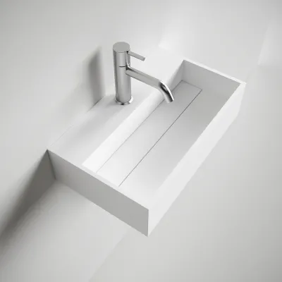 Kubo 50 - 50x30 Servant, Matt hvit SolidTec®