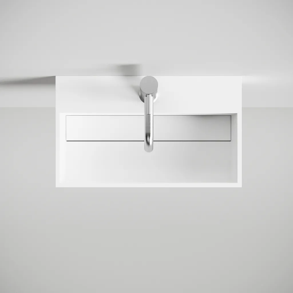 Kubo 50 - 50x30 Massiv Matt Hvit SolidTec®
