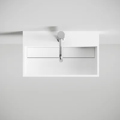 Kubo 50 - 50x30 Massiv Matt Hvit SolidTec®