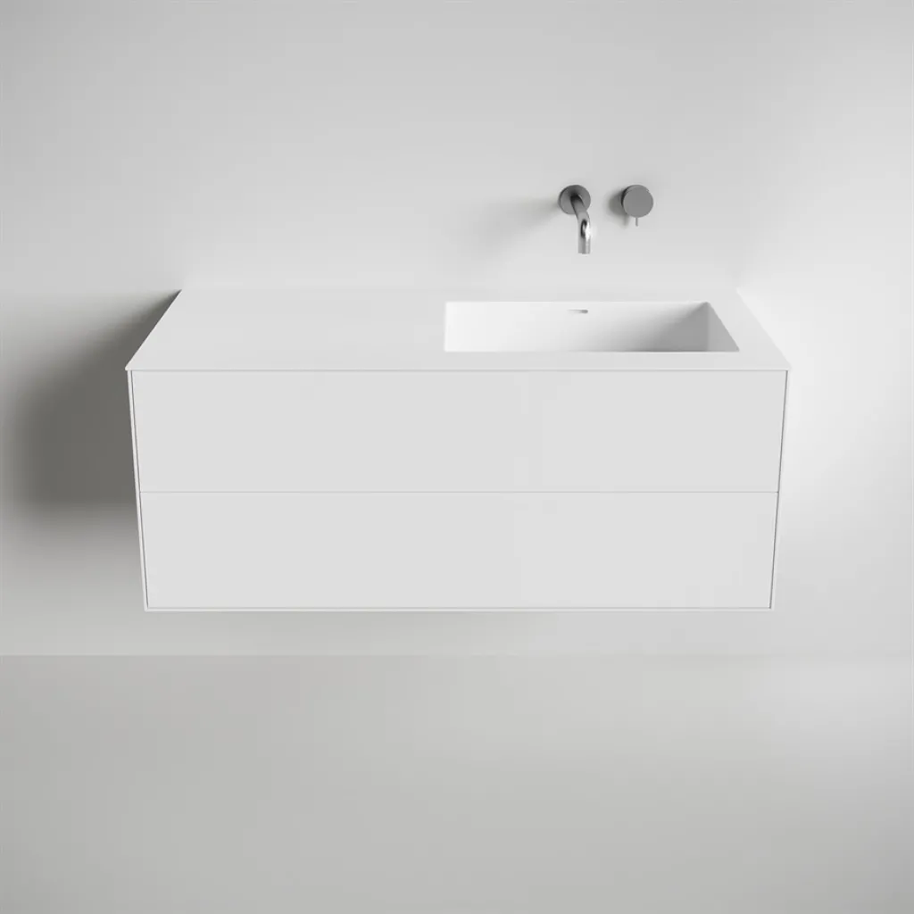 Copenhagen Chic 120R - Baderomsmøbler, Corian®, Matt hvit